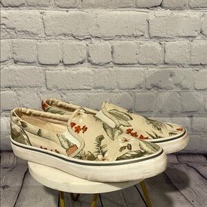 Keds Cream Floral Canvas Slip-Ons